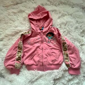 Sold Y2K Dora Pink & Camo Hooded Jacket